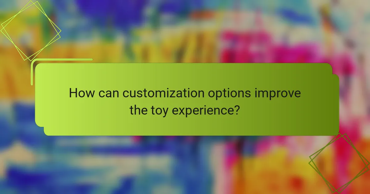 How can customization options improve the toy experience?