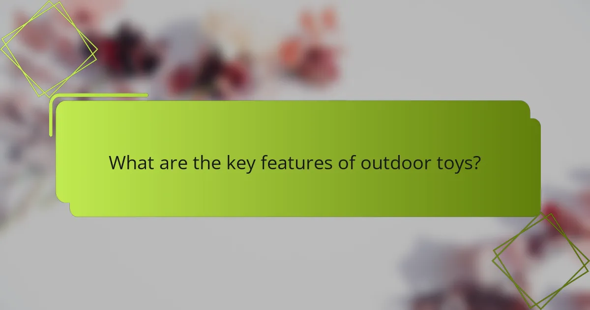 What are the key features of outdoor toys?