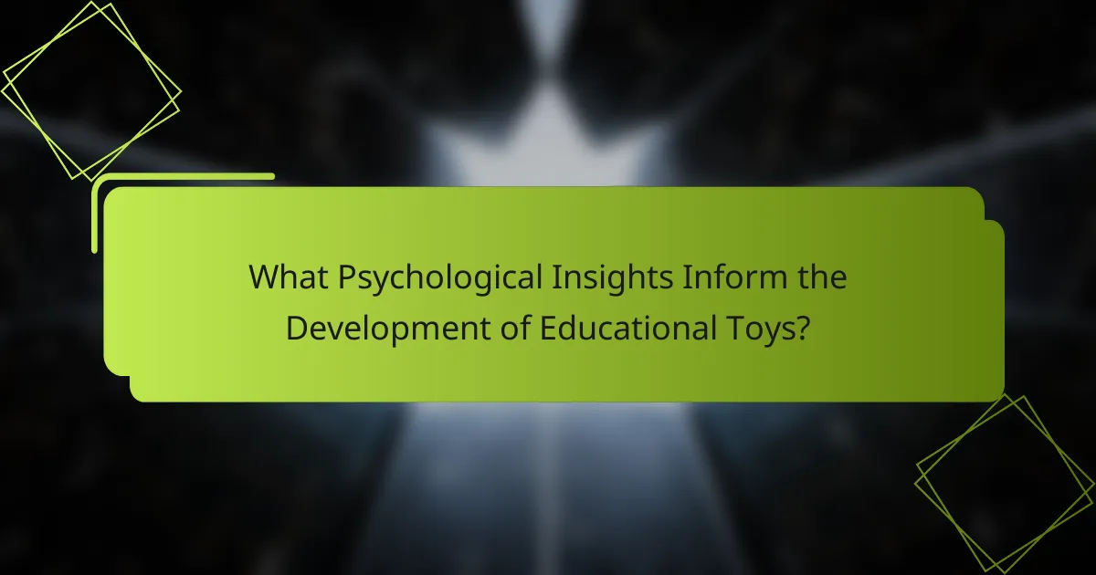 What Psychological Insights Inform the Development of Educational Toys?